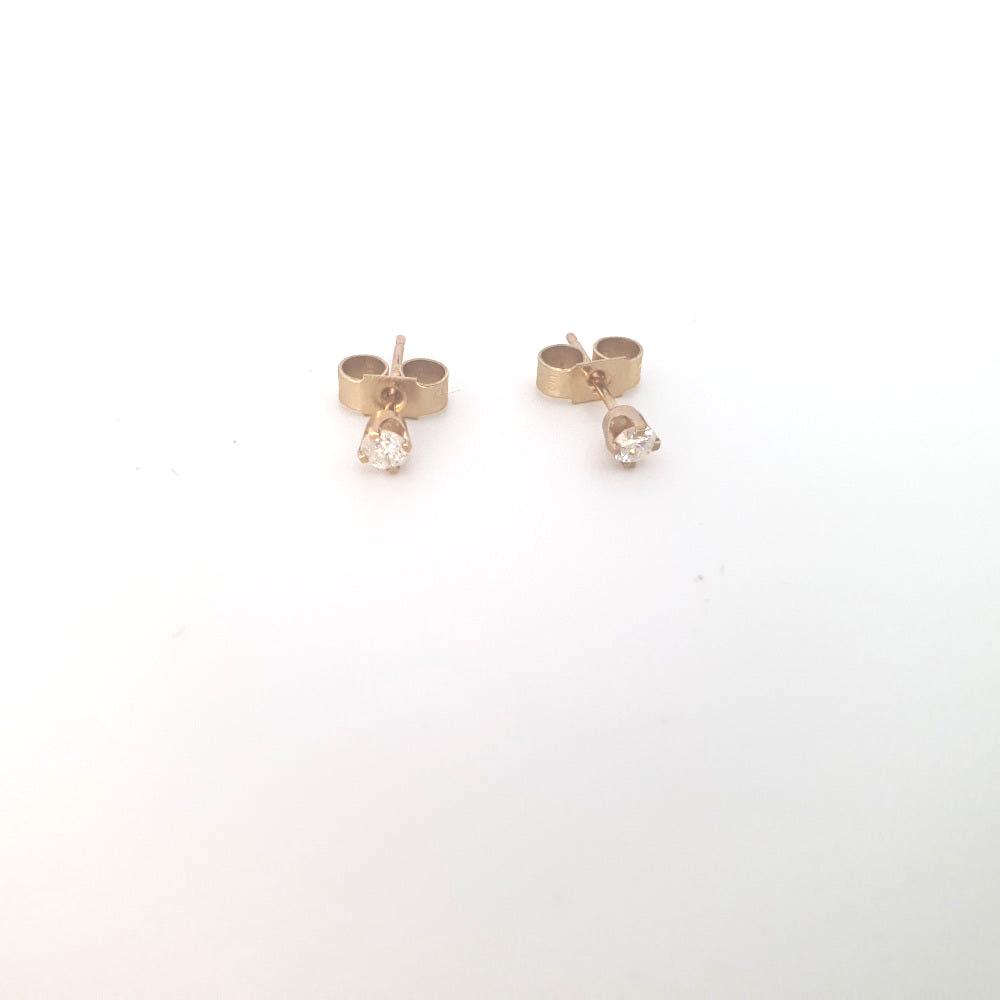 9ct Yellow Gold and Diamond Stud Earrings