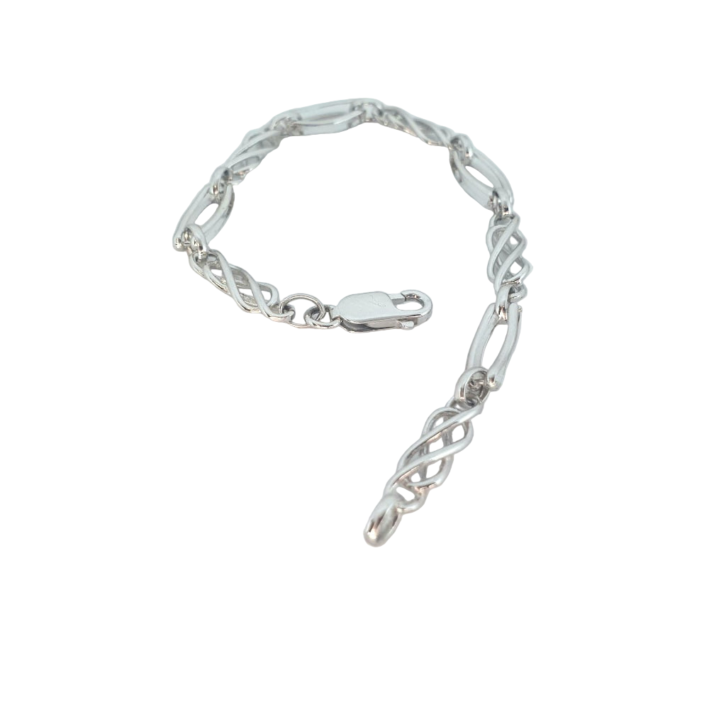 9ct White Gold Twisted Bracelet