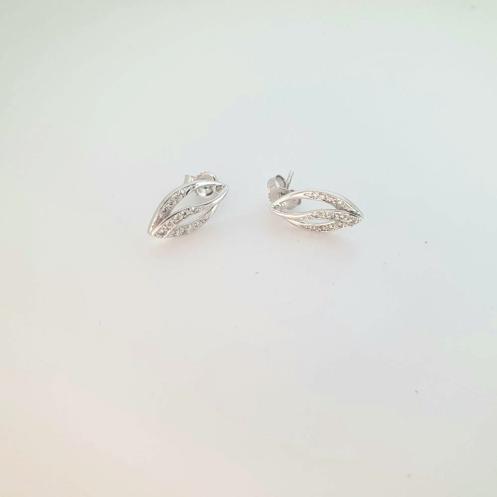 9ct White Gold and Diamond Stud Earrings