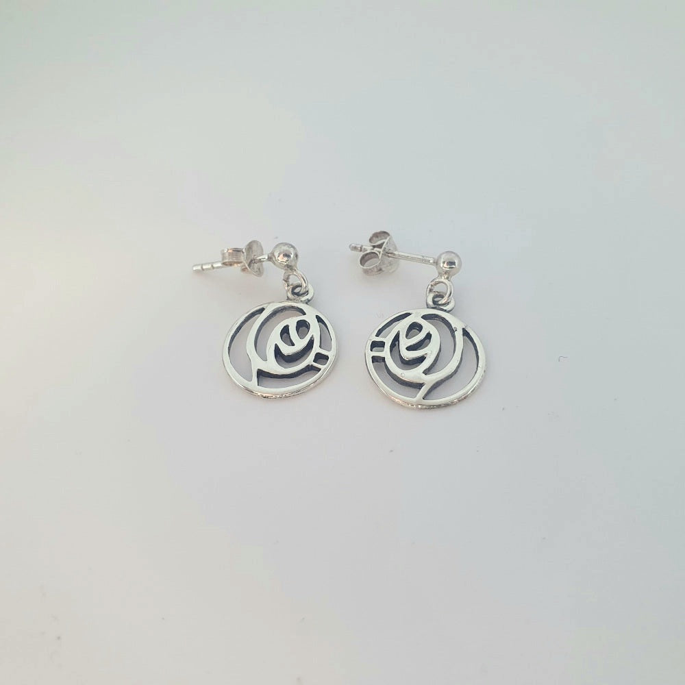 Sterling Silver Mackintosh Drop Earrings