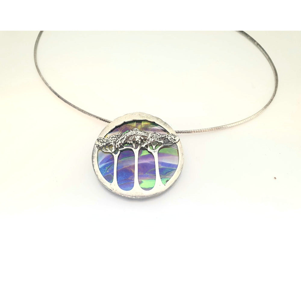 Tree Of Life Sterling Silver and Glass Necklace - GP701