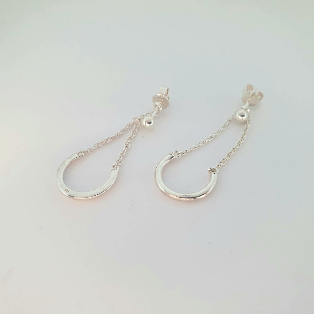 Sterling Silver Contemporary Drop Earrings