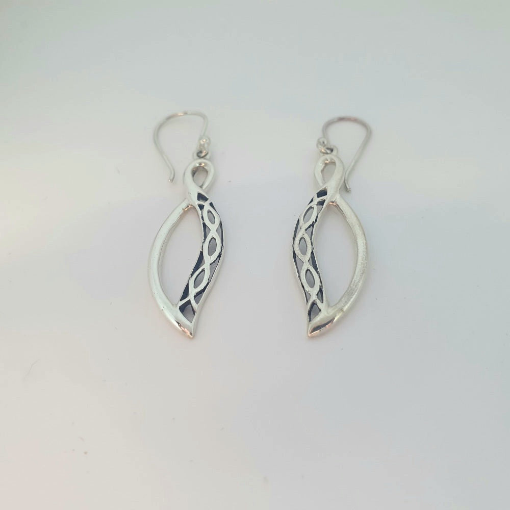 Sterling Silver Celtic Knotwork Drop Earrings