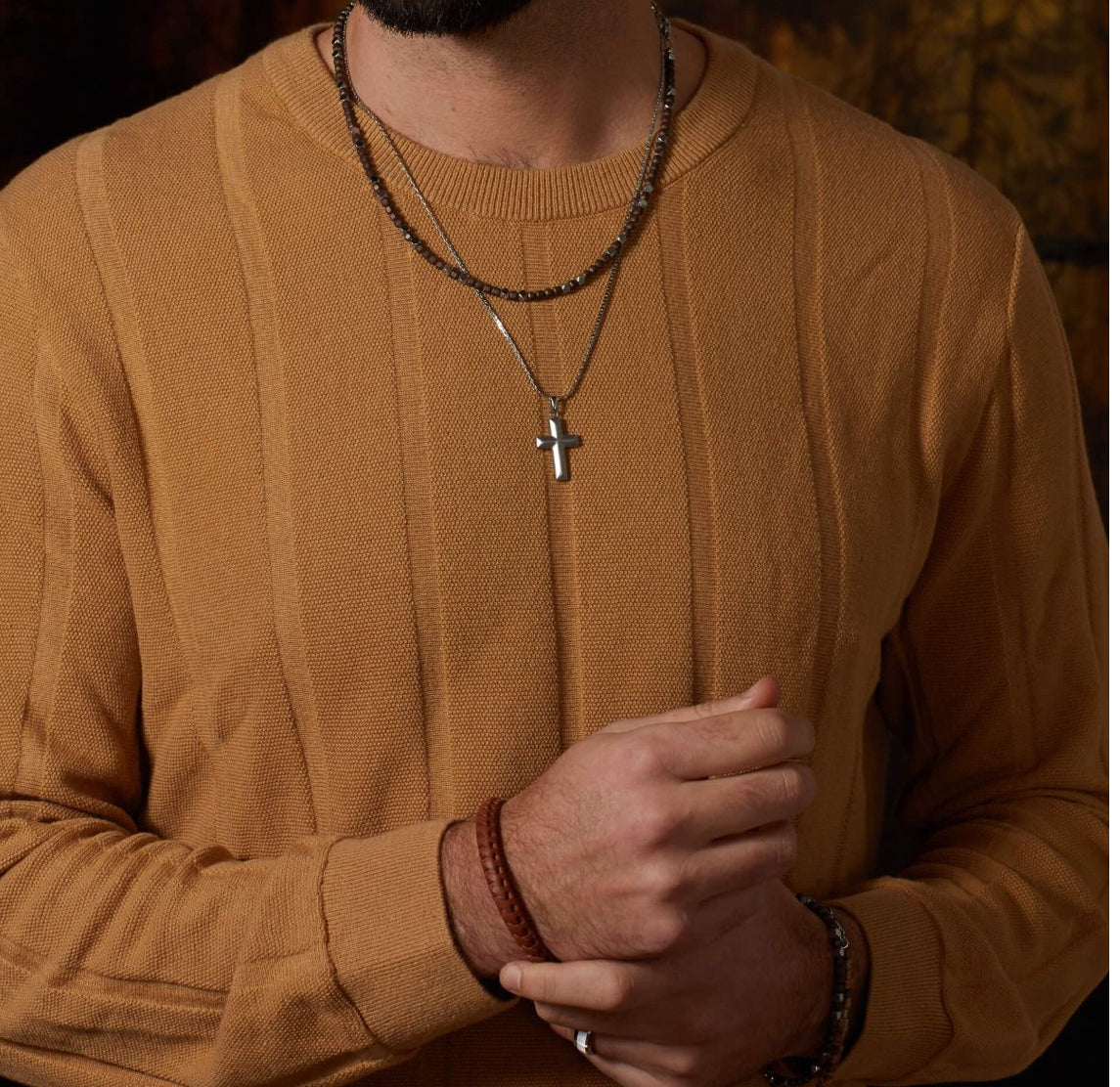 Fred Bennett Brown Leather Bracelet with Steel Buckle -