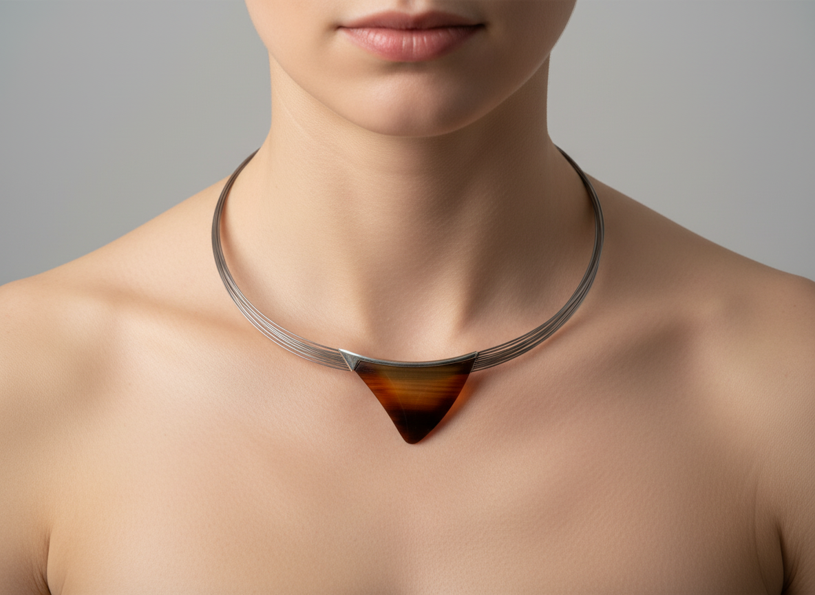 Titanium Silver and Steel Necklace N212 LBJ