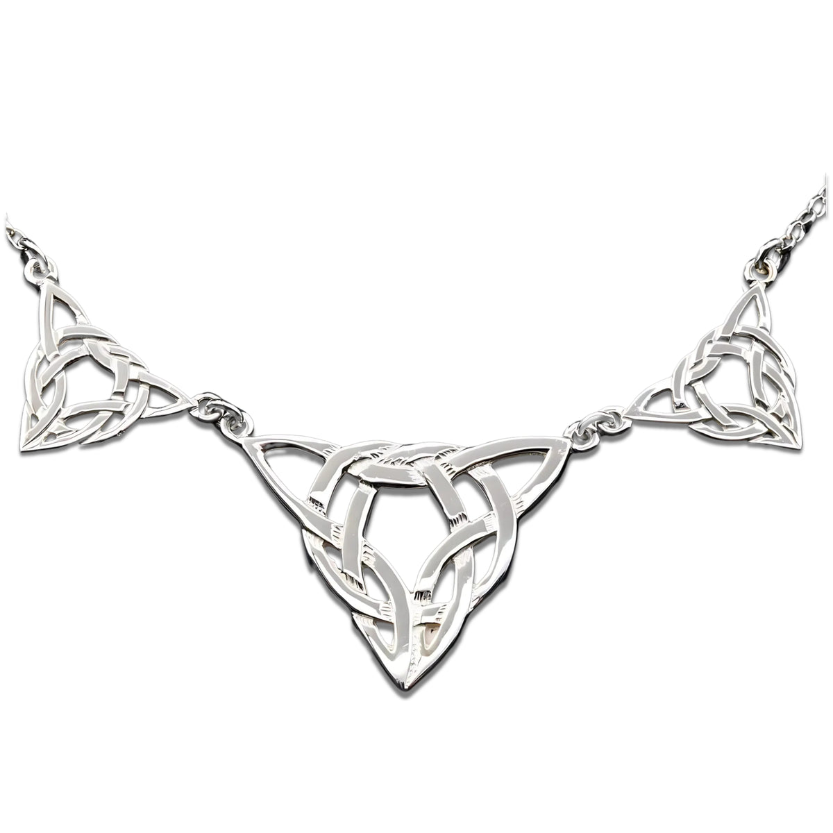 Sterling Silver Or Gold Celtic Necklace - P193- Shetland