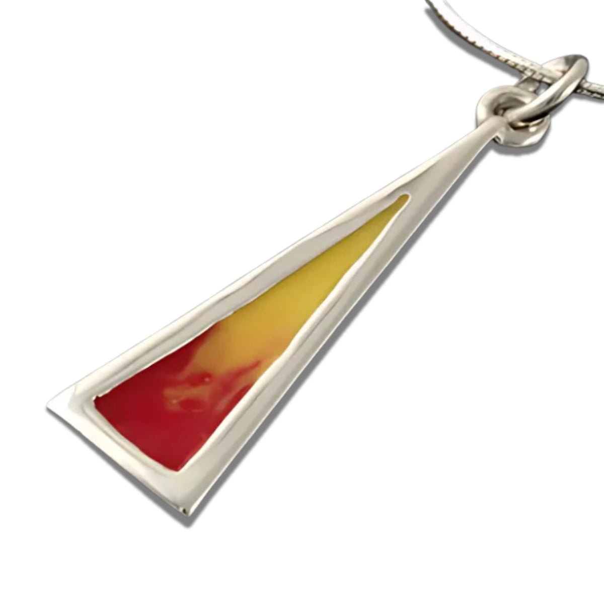 Silver And Enamel Celtic Fire Triangle Pendant - CFP17 Shetland