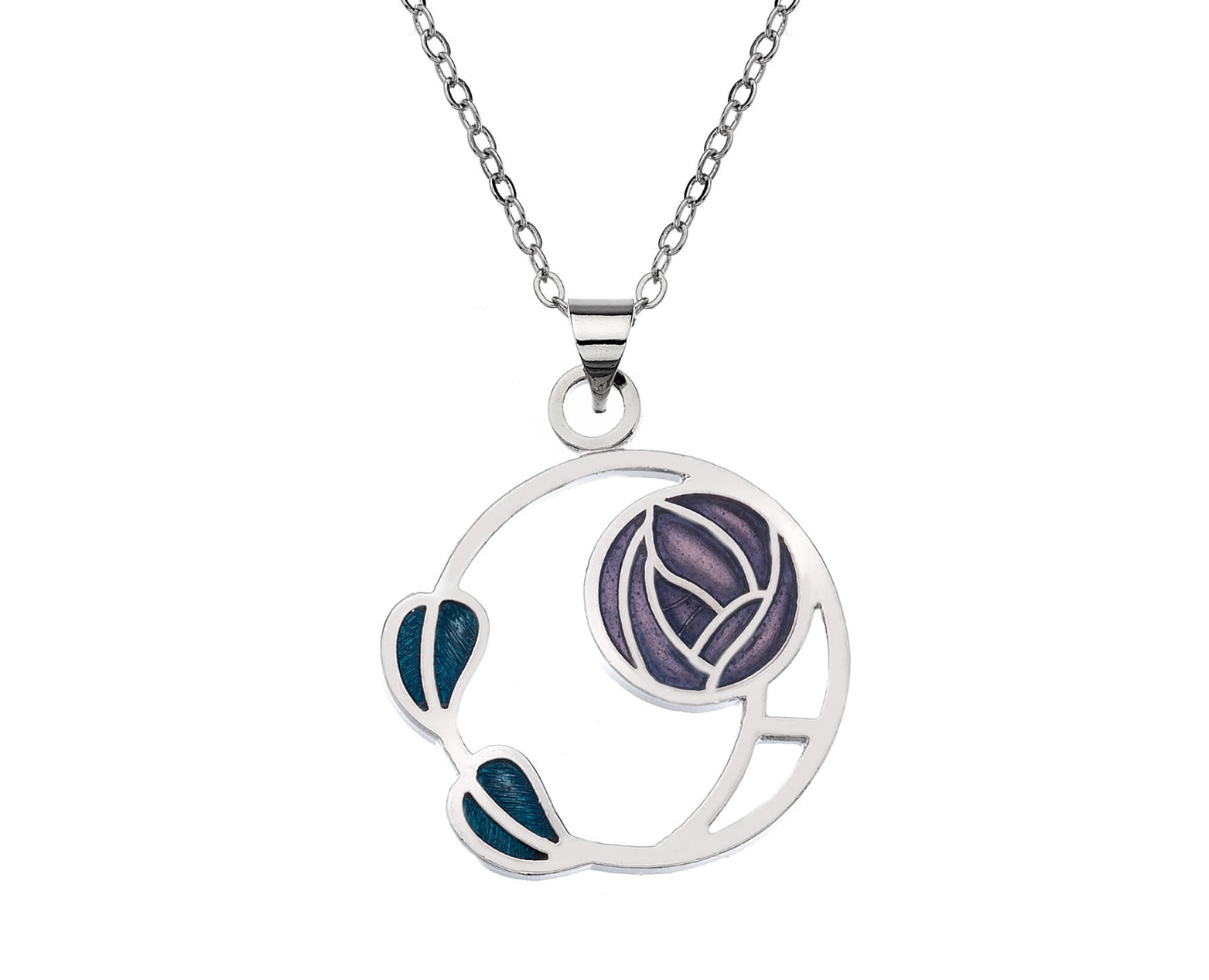 Sea Gems Purple and Green Mackintosh Rose Pendant - 7684P