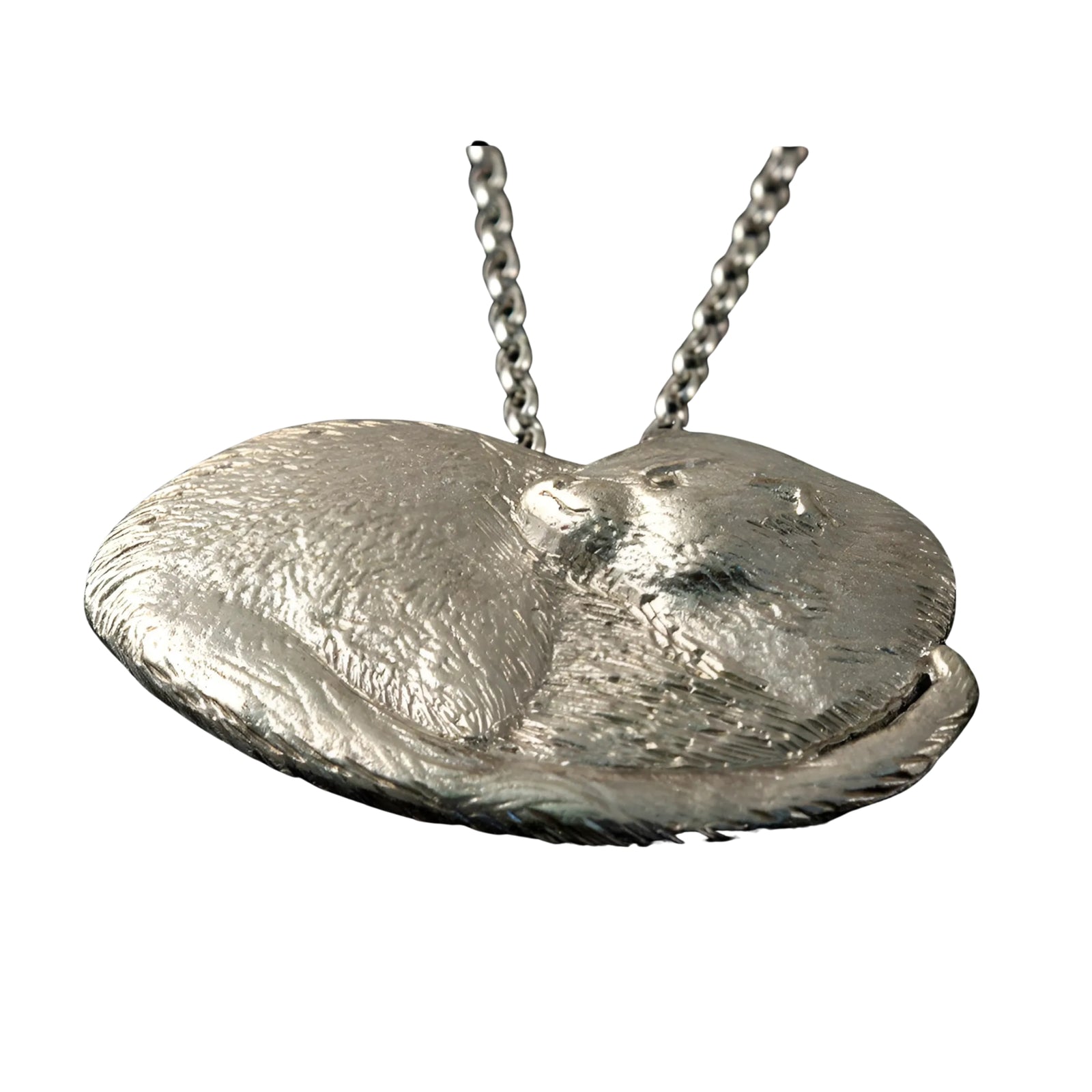 Silver Otter Pendant - P463- Shetland