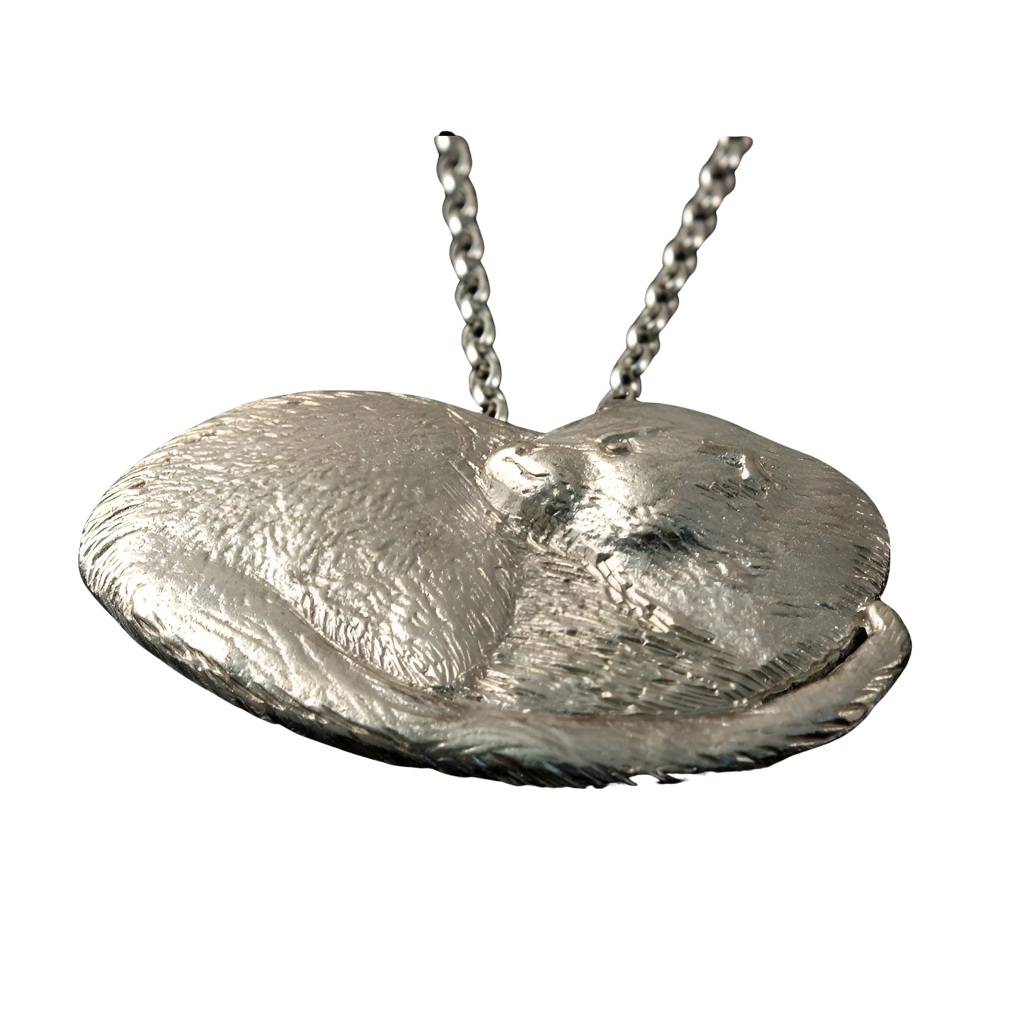 Silver Otter Pendant - P463- Shetland
