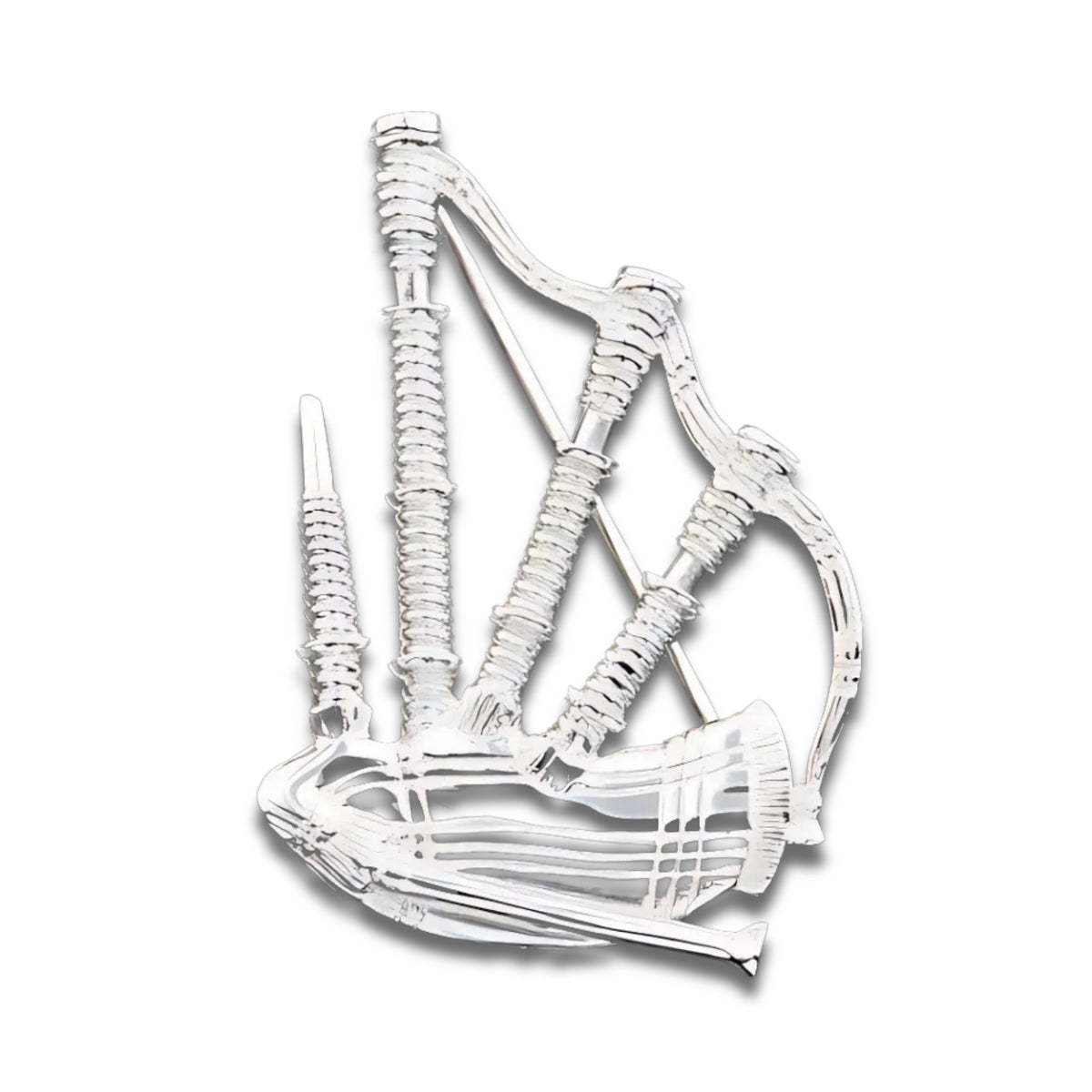Sterling Silver or Gold Bagpipes Brooch - B57 Shetland