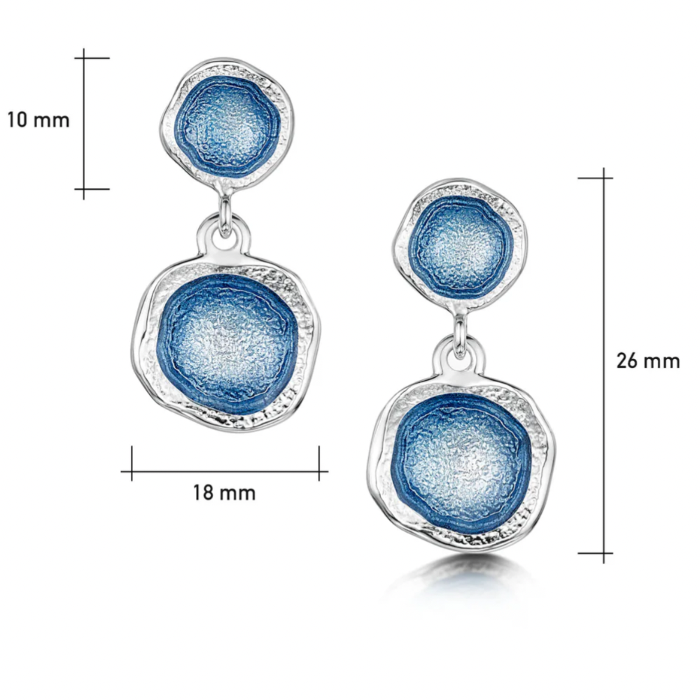 Sterling Silver And Enamel Lunar Earrings - EE248 Shelia Fleet