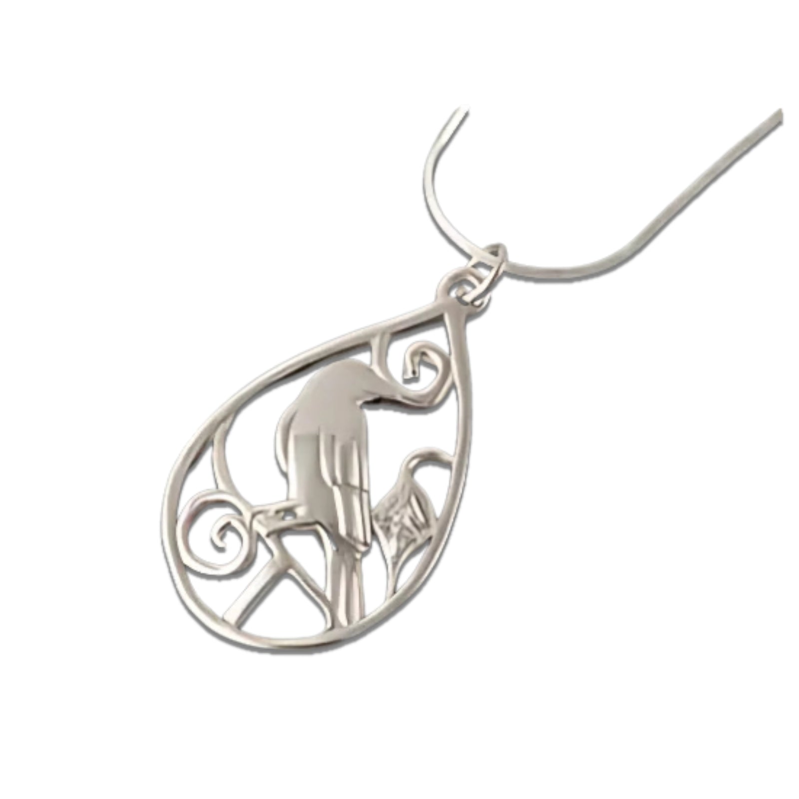 Freija Silver Or 9ct Yellow Gold Raven Pendant - FRP04 Shetland