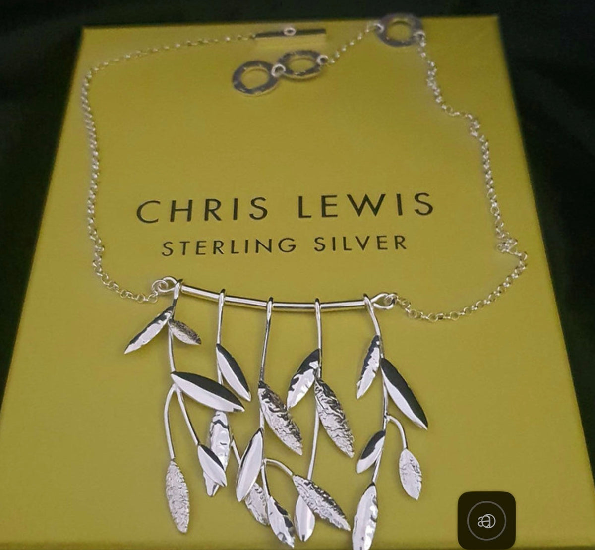 Chris Lewis Sterling Silver Olive Necklace