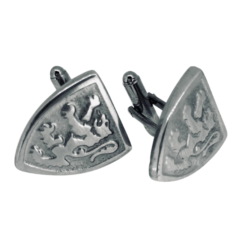 Lion Rampant Shield PewterCufflinks PC216 Pewtermill
