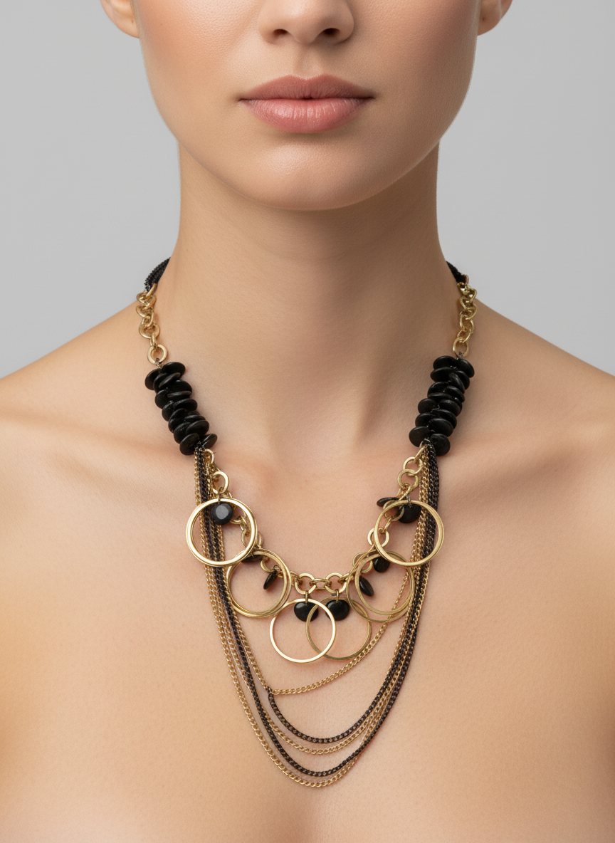 Fashion Jewellery Multi Layer statement Necklace