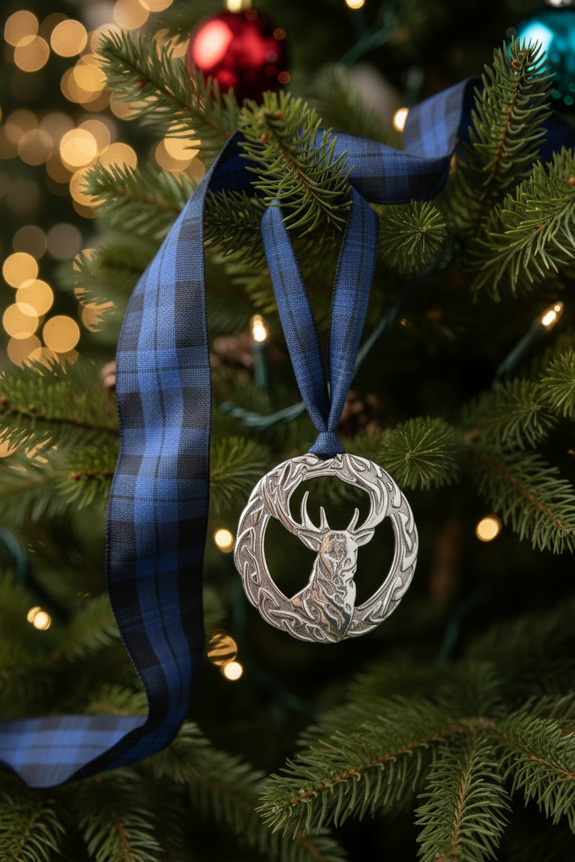 Celtic Hanging Decoration. Celtic Knot With Stag. Pewtermill
