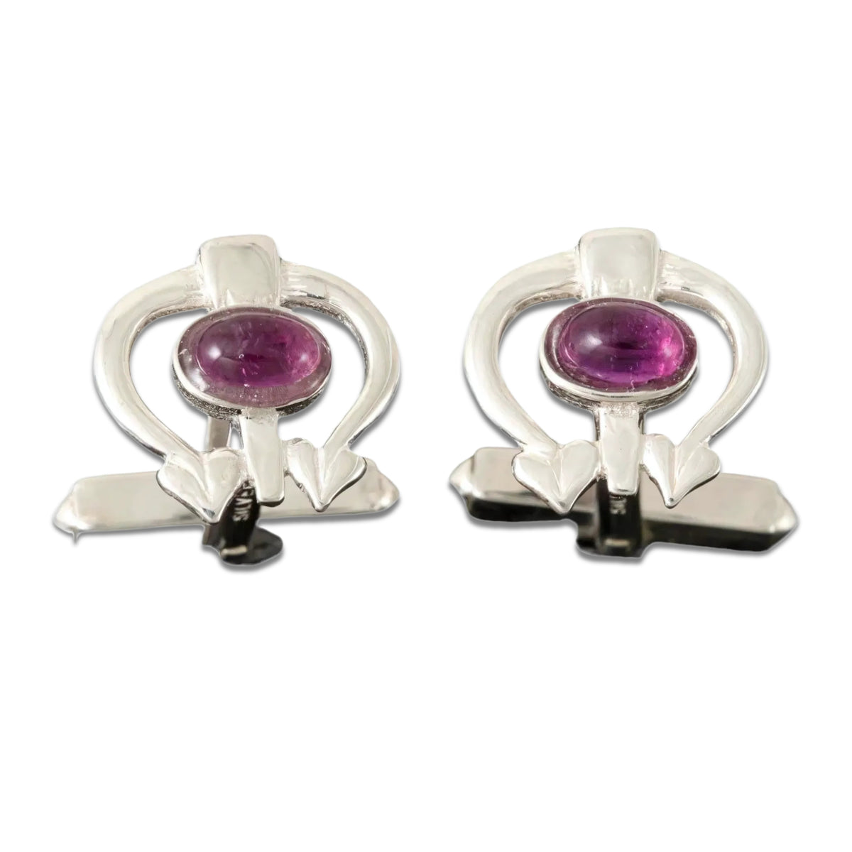 Silver Or Gold Glasgow Girls Amethyst Cufflinks - GC170 Shetland