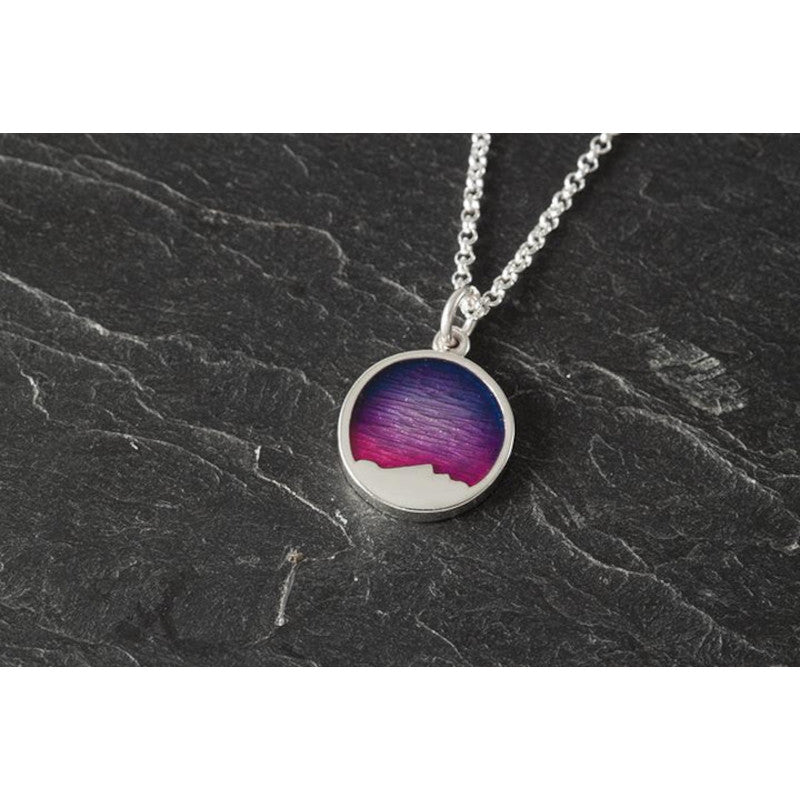 Foula Small Round Silver/9ct Yellow Gold Pendant with Enamel - FP502 Shetland