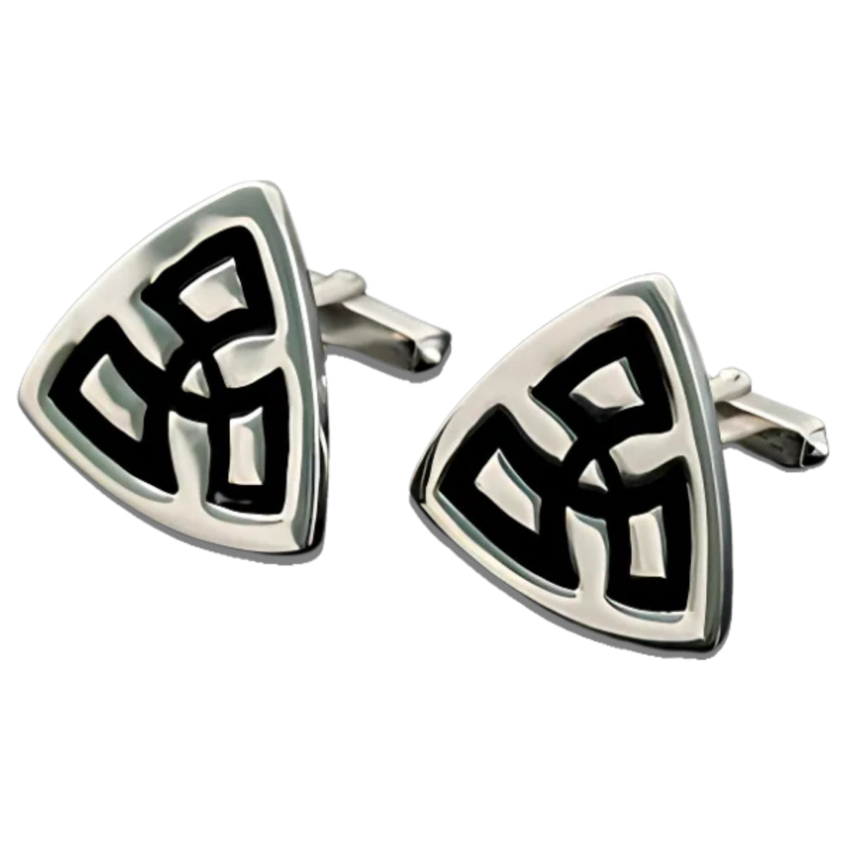 Silver And Enamel Triquetra Triangle Cufflinks - C790 Shetland