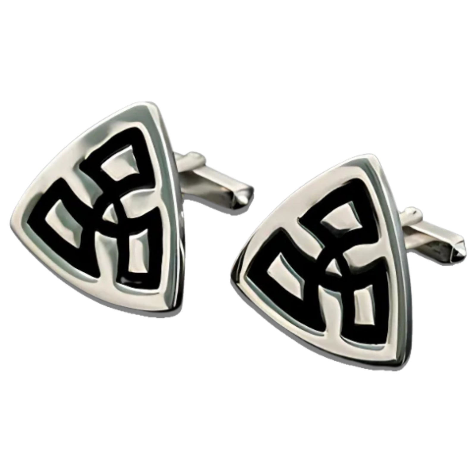 Silver And Enamel Triquetra Triangle Cufflinks - C790 Shetland