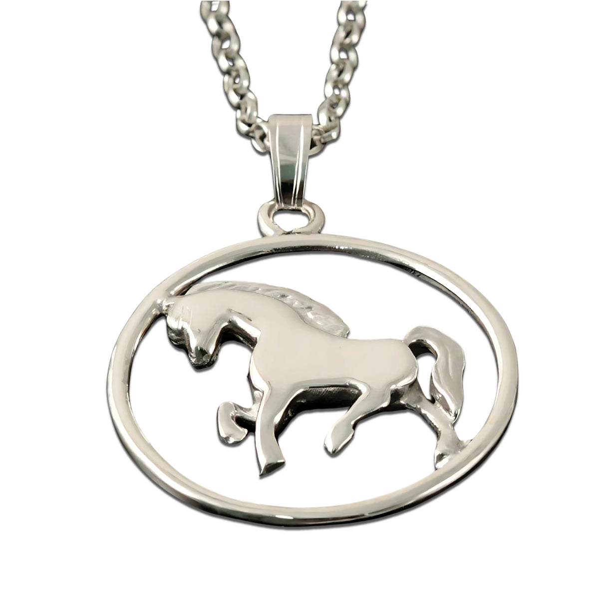 Silver Or Gold Prancing Pony Pendant - P17- Shetland