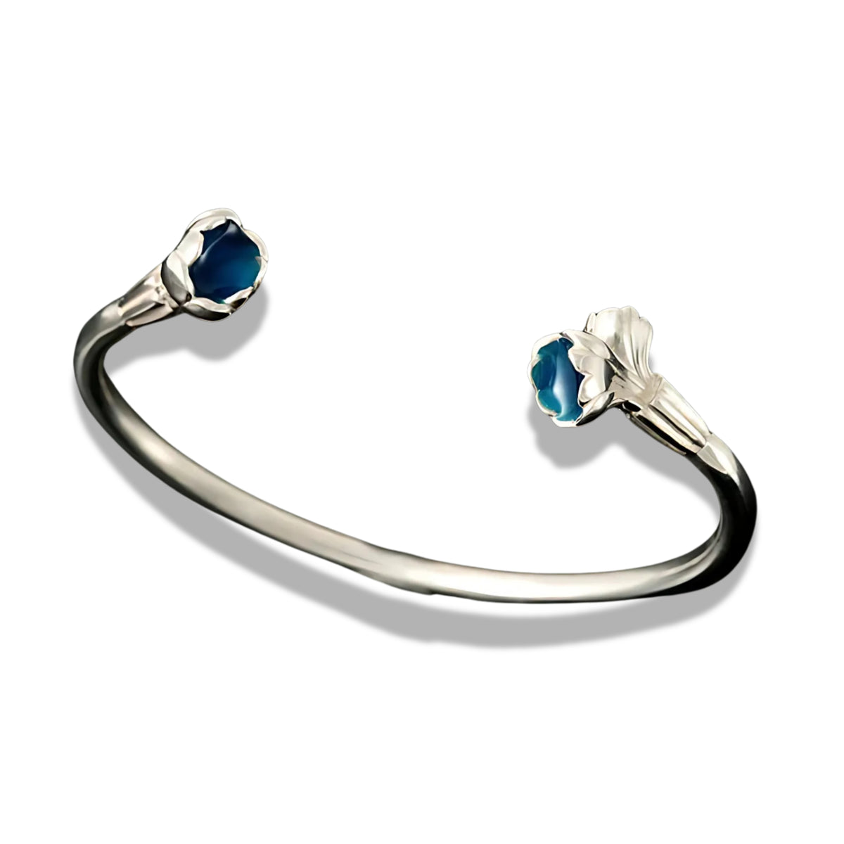 Freija Silver Or Gold Bangle With Enamel - FRBA01E Shetland