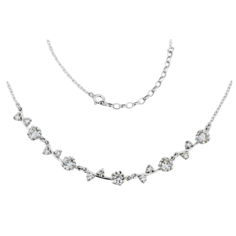 Cubic Zirconium silver necklace 701247