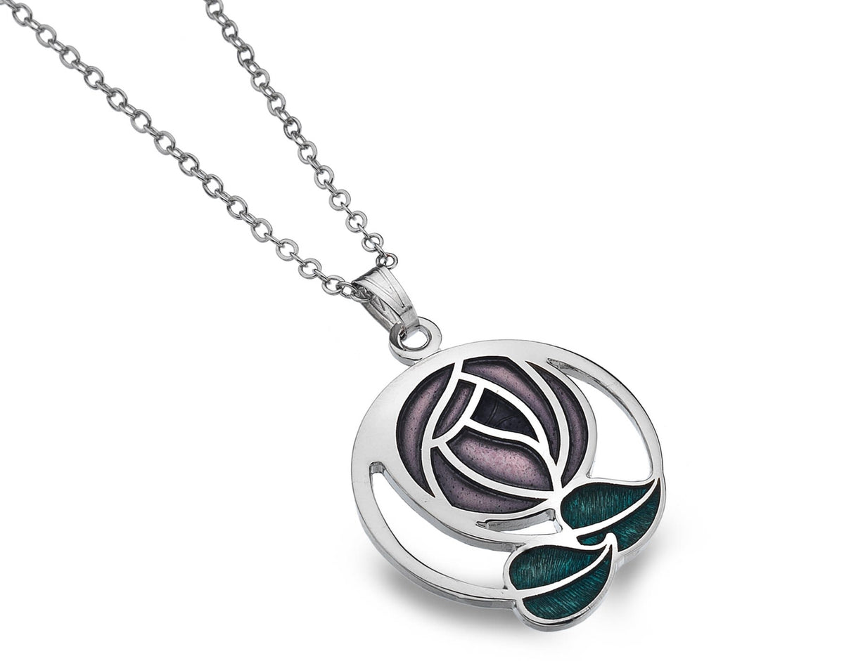 Sea Gems purple double drop Mackintosh Rose Pendant 7264