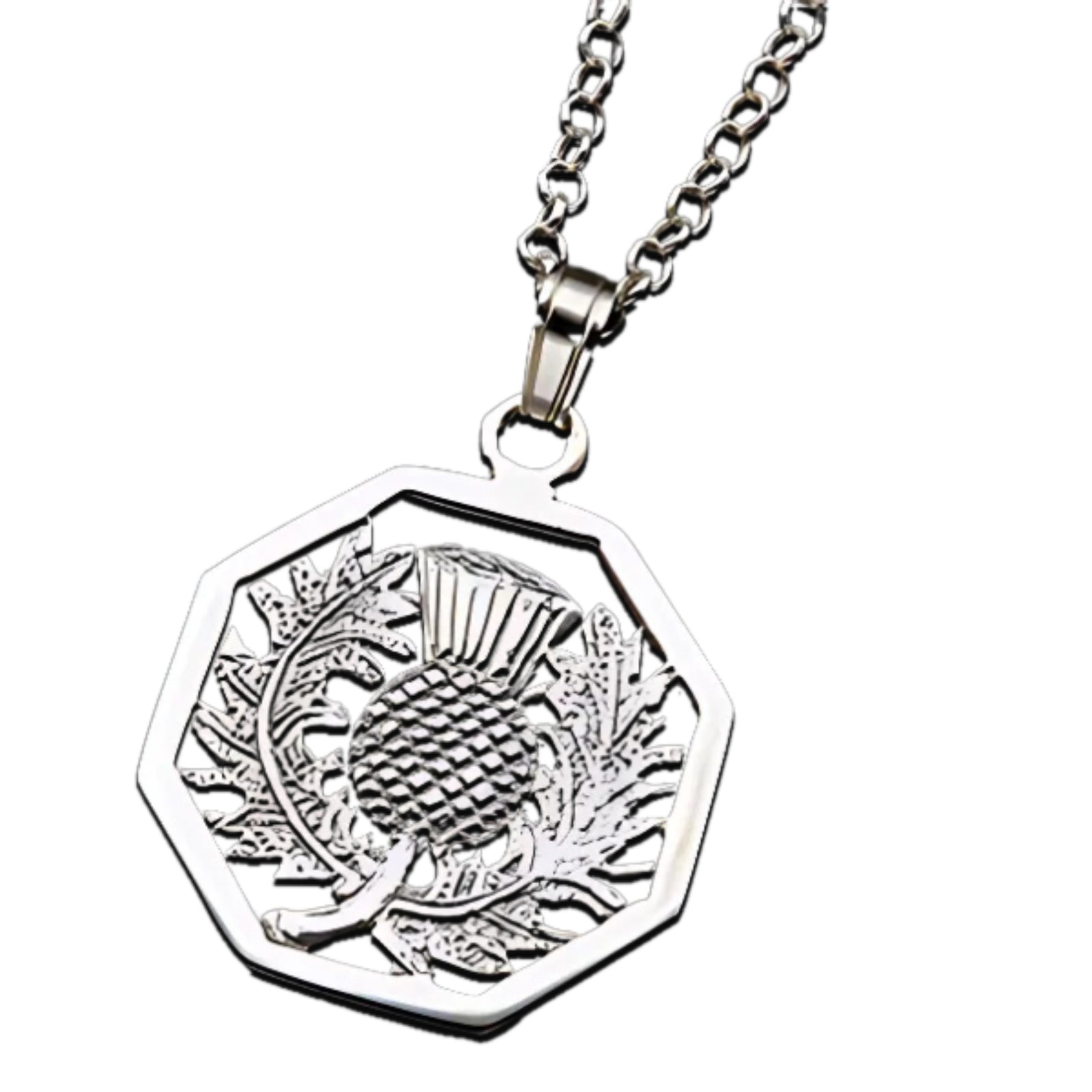 Silver Or Gold Scottish Thistle Pendant - P13- Shetland