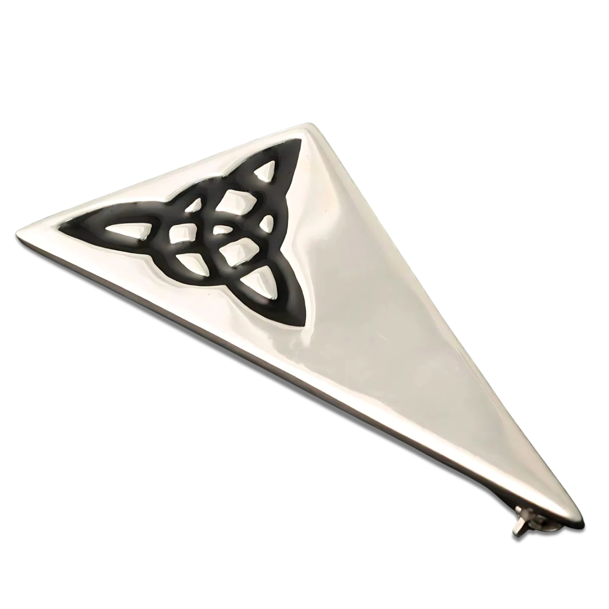 Sterling Silver Triquetra Triangle Brooch - B723