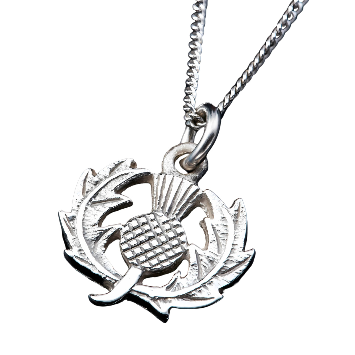 Silver Or Gold Scottish Thistle Pendant - P20- Shetland