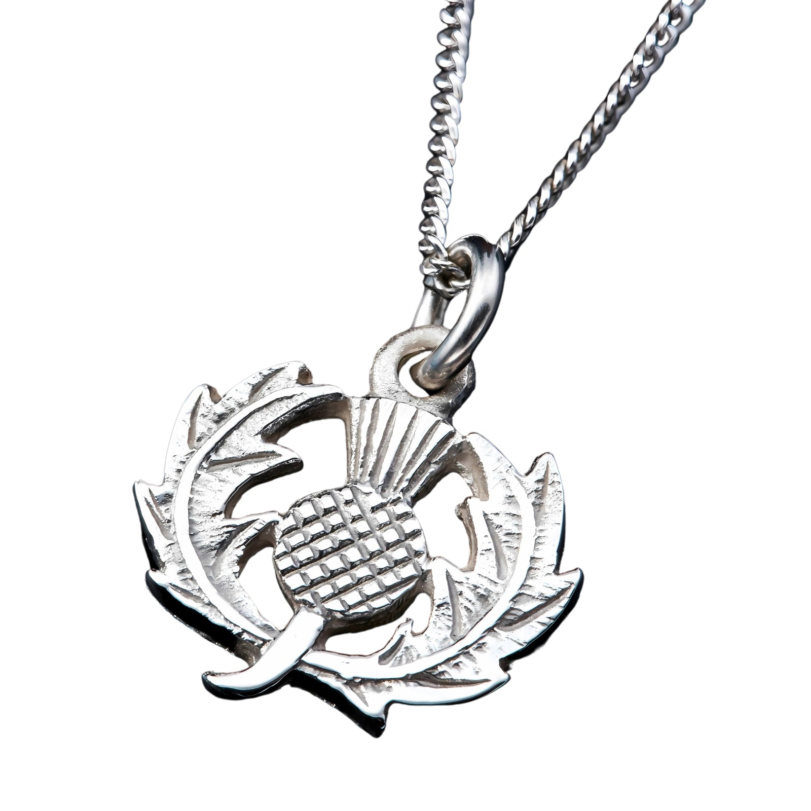 Silver Or Gold Scottish Thistle Pendant - P20- Shetland