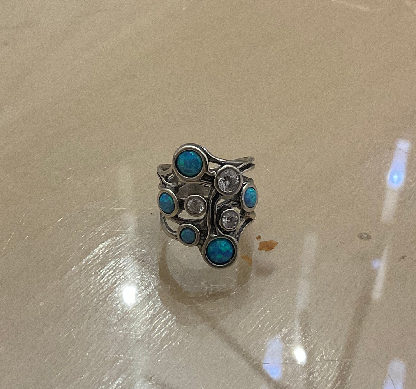 Shablool Designer Silver and Opal Ring - R00310