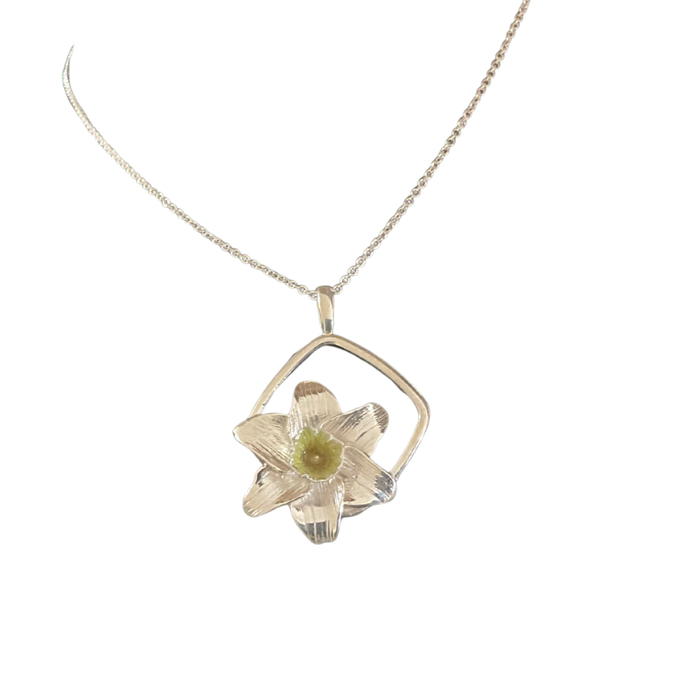 Daffodil Pendant Silver & Enamel - EP439 Ortak