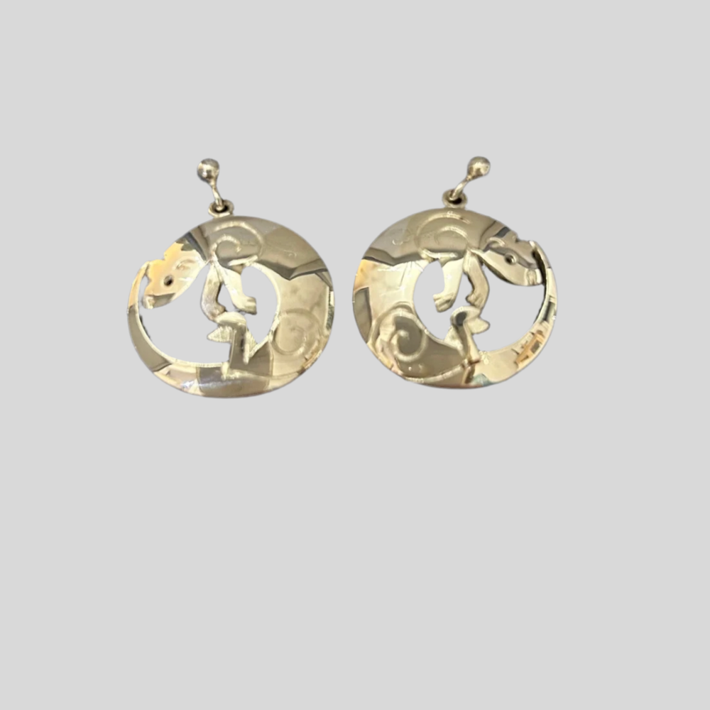 Silver Otter Earrings 03