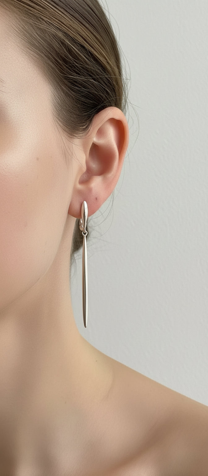 Sterling Silver Long Stick Earrings Tokash