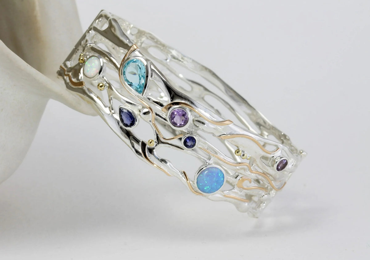 Organic Sterling Silver Bangle - BA1837 Banyan