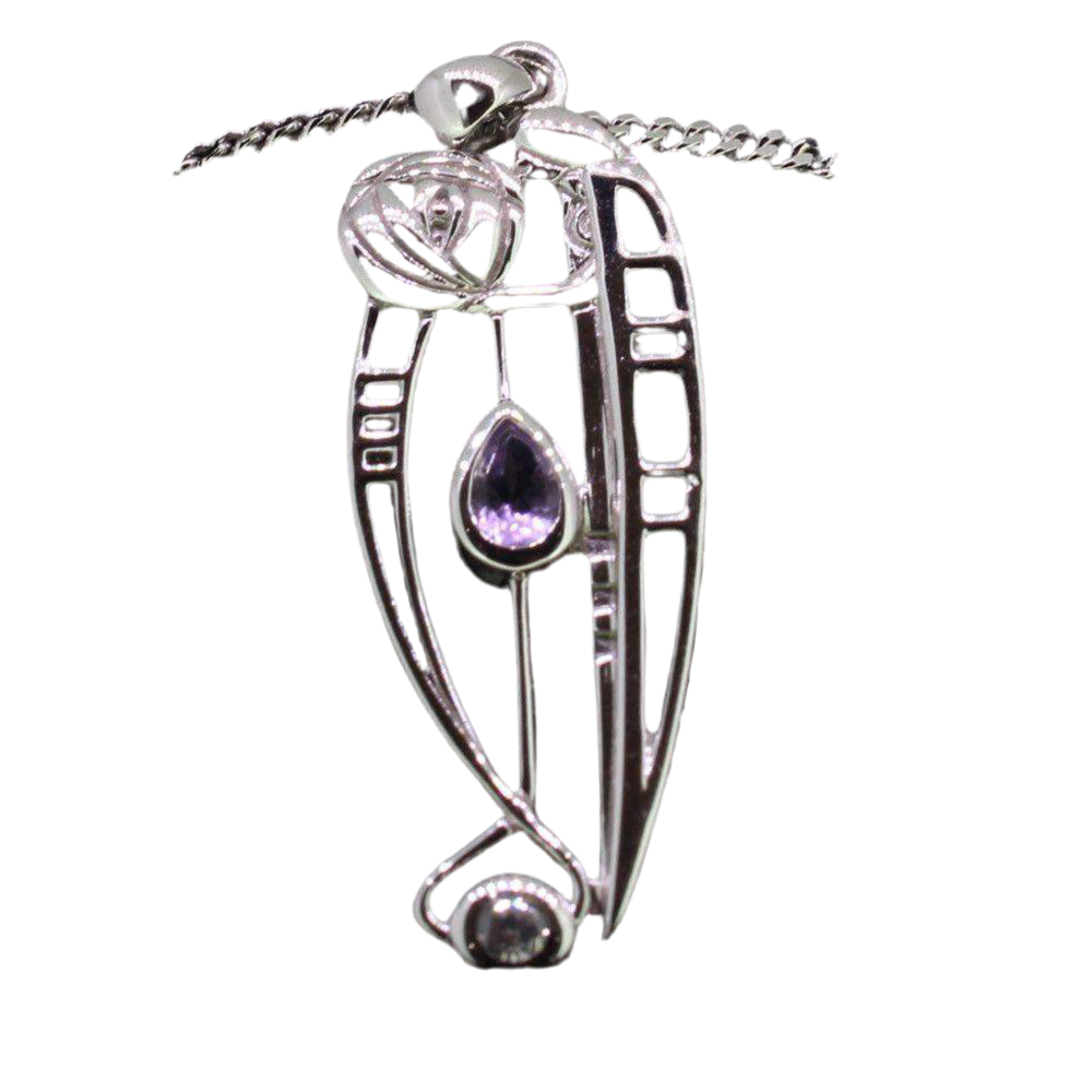 Sterling Silver And Gemstone Mackintosh Pendant - P320
