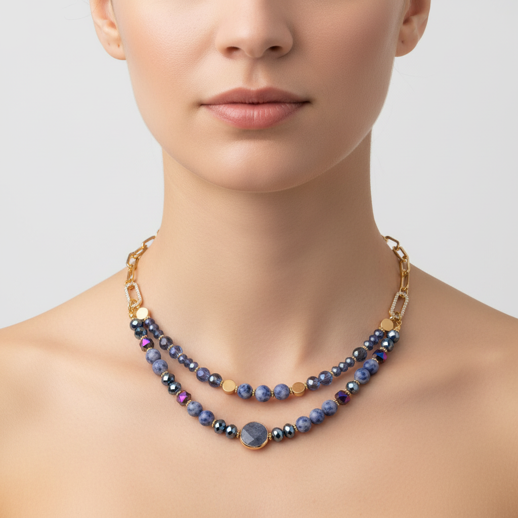 Fashion Jewellery Silver and Copper Coloured Necklace