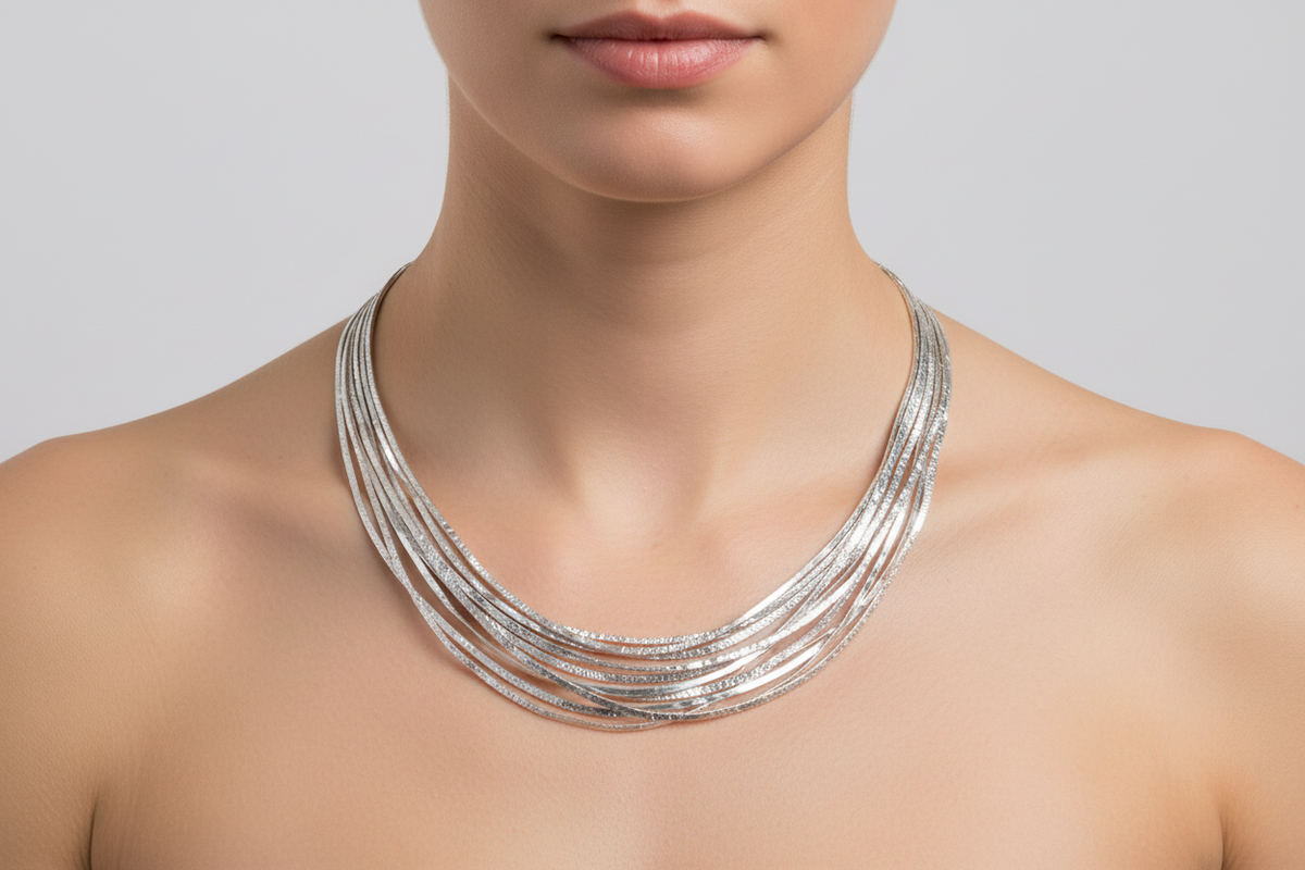 Chris Lewis Sterling Silver Contemporary Necklace