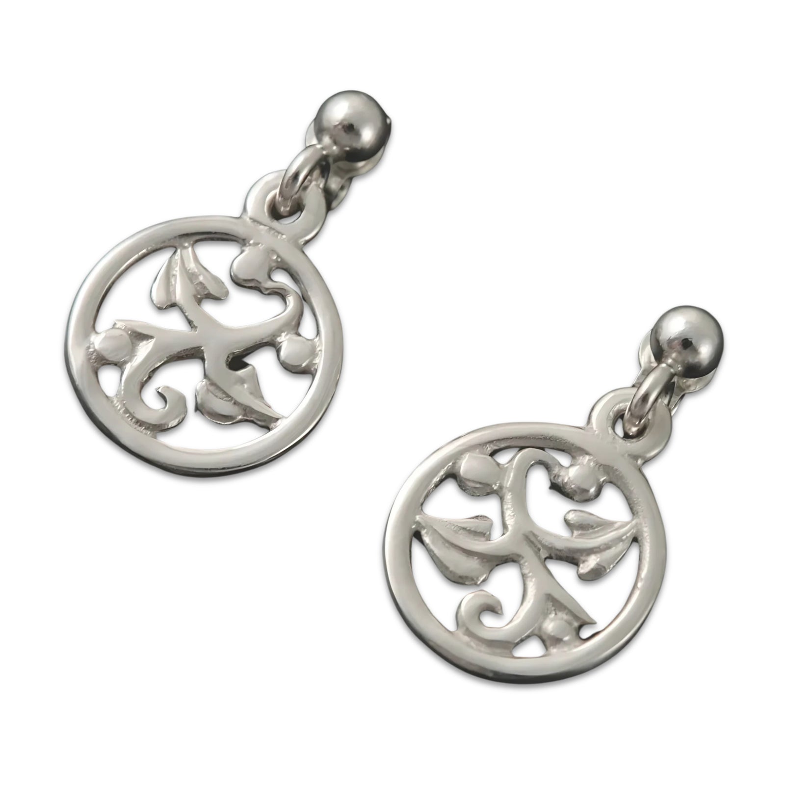 Glasgow Girl Silver Or Gold Nature Earrings - GE185-S Shetland