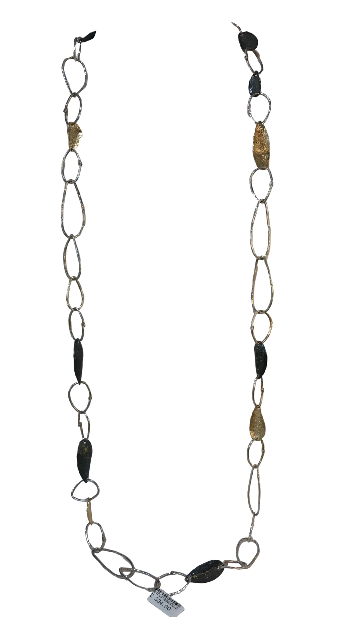 Long Multi colour silver necklace 18148