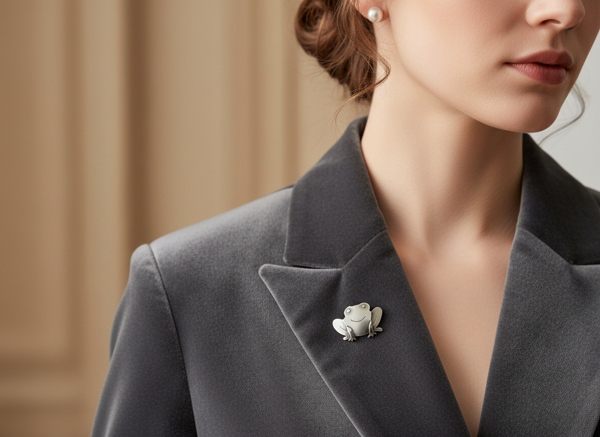 Sterling Silver Frog Brooch