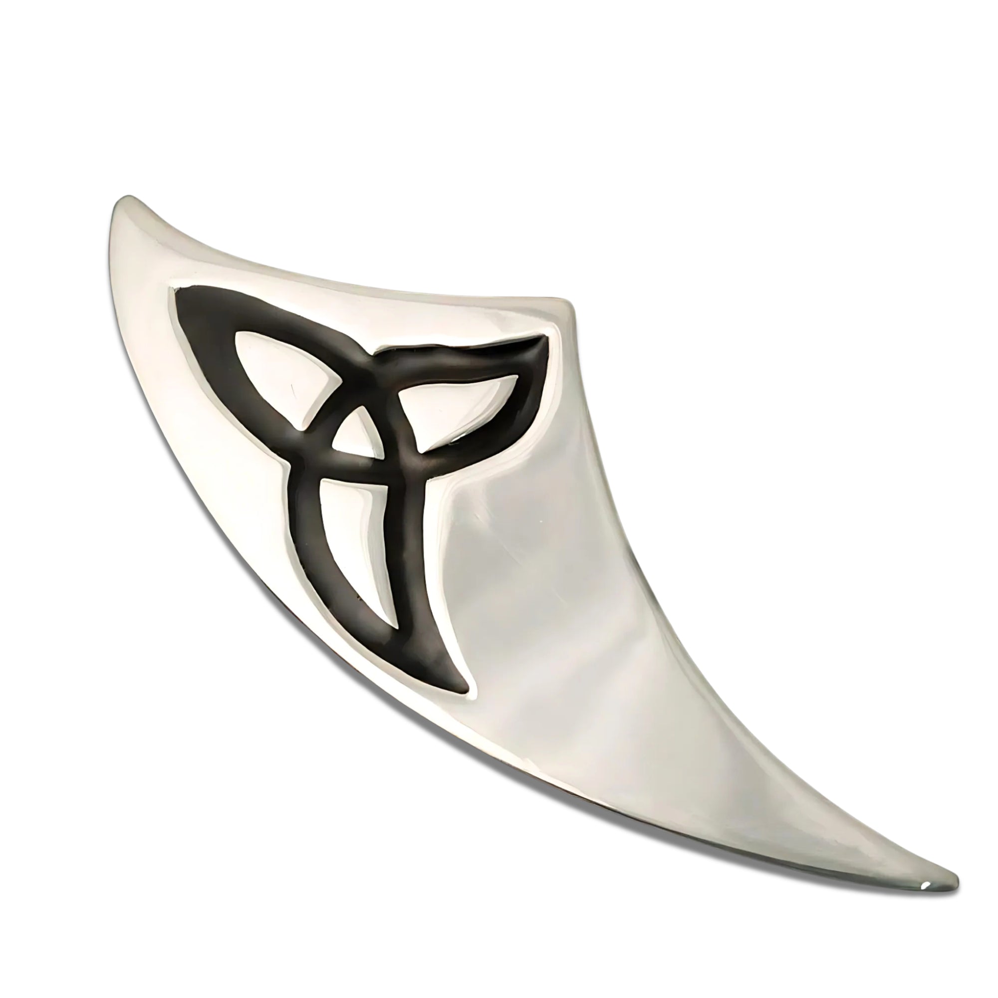 Sterling Silver Triquetra Curved Large Brooch - B726