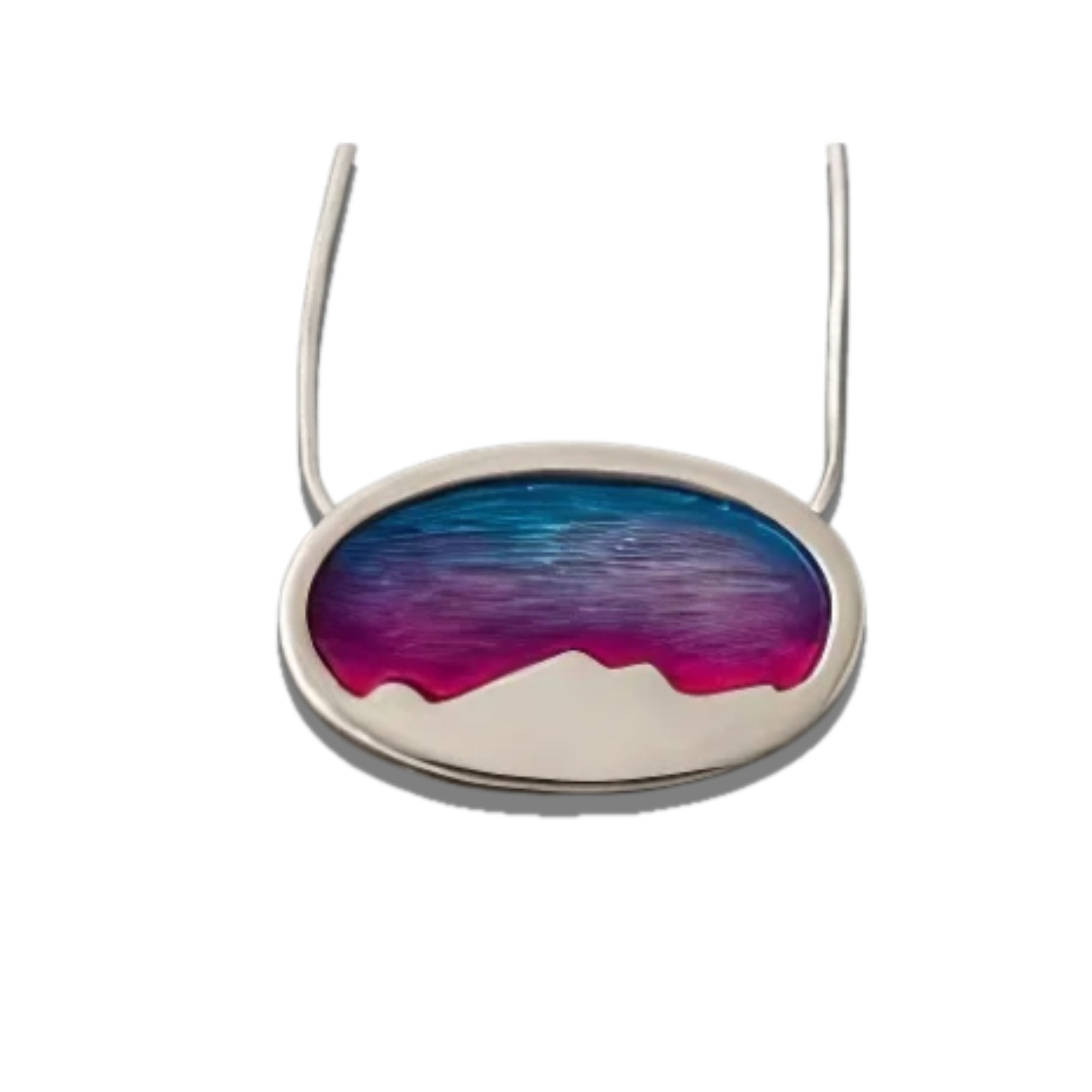 Foula Oval Silver Pendant with Enamel - FP500 Shetland