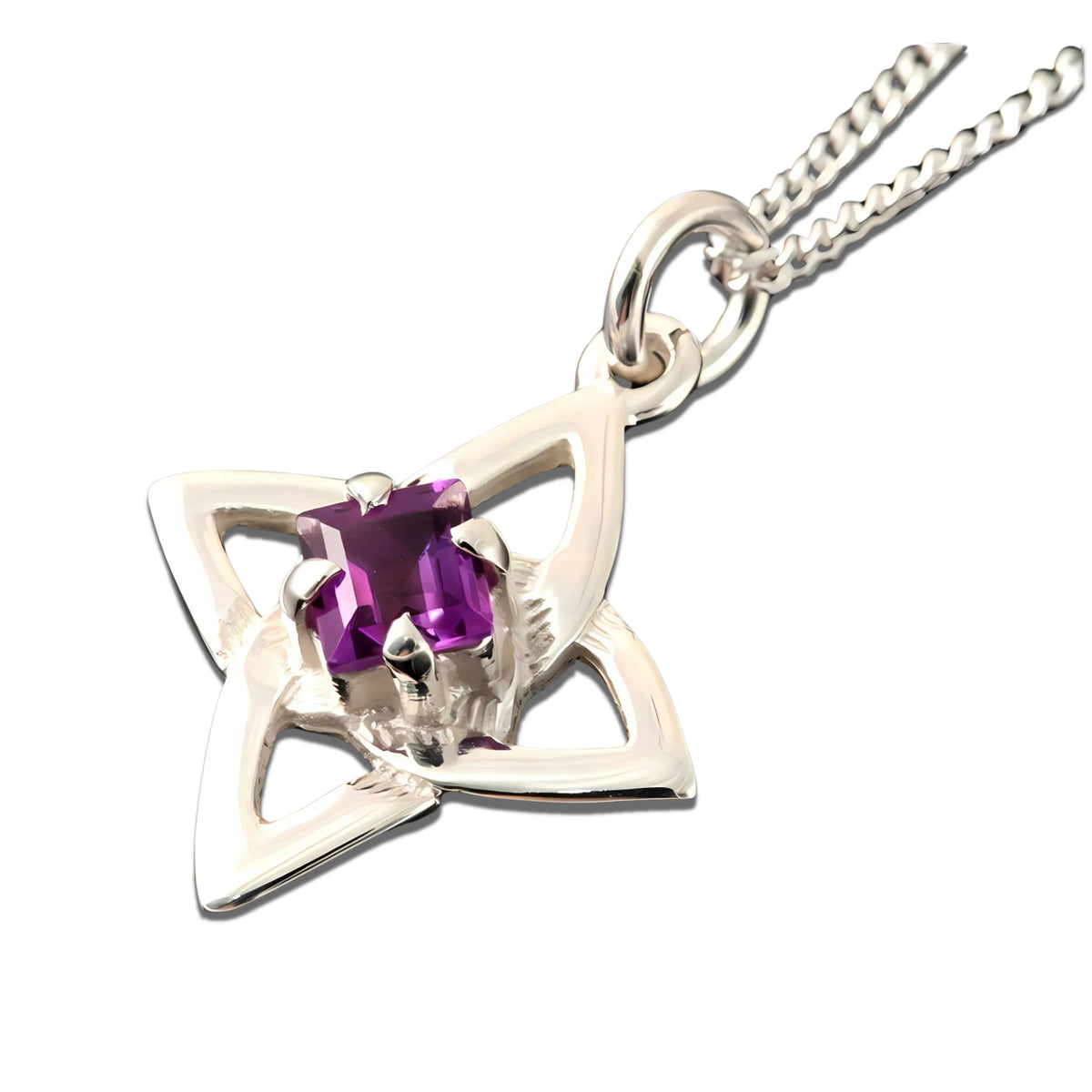 Silver or Gold Amethyst Celtic Pendant P993 Shetland