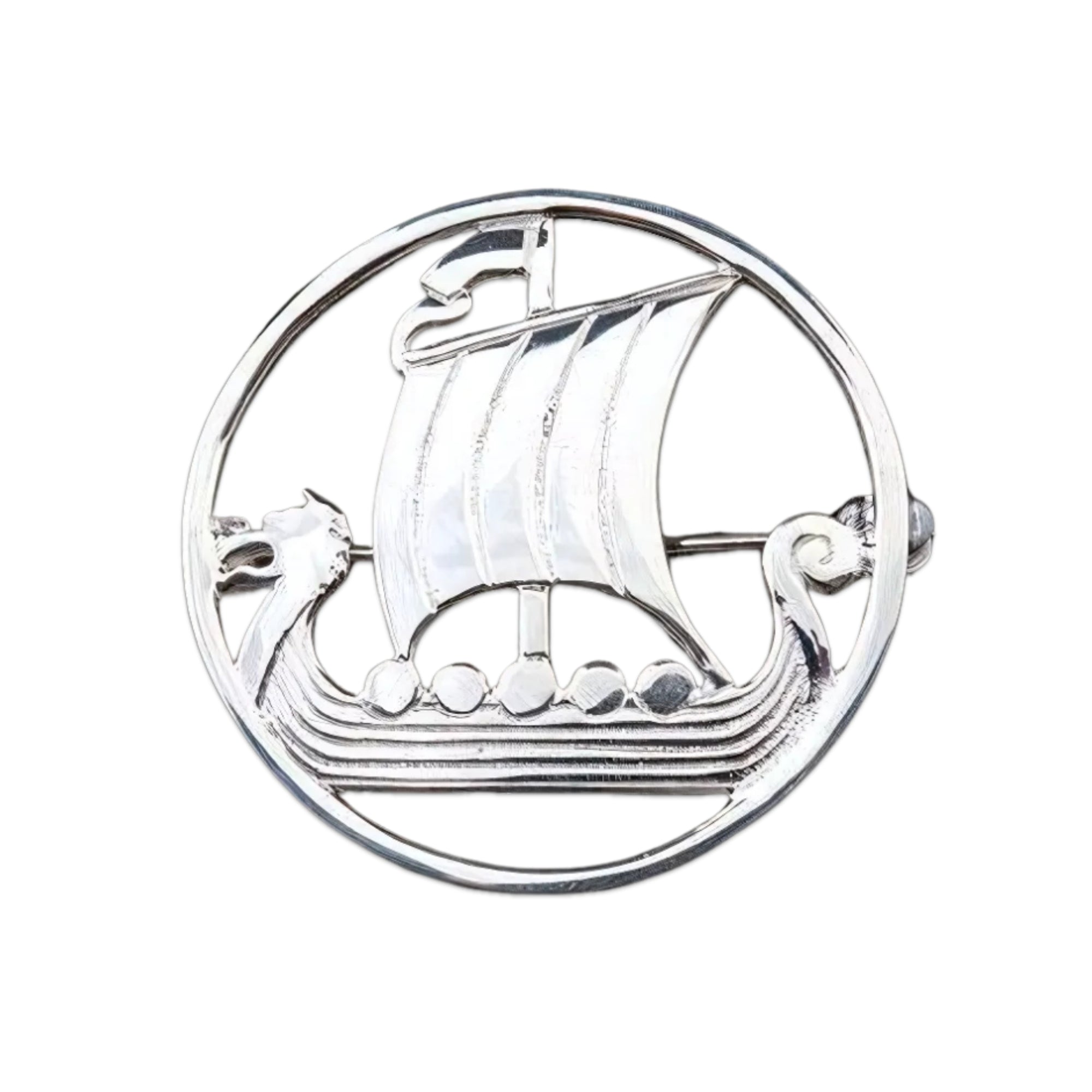 Sterling Silver or Gold Viking Brooch - B15