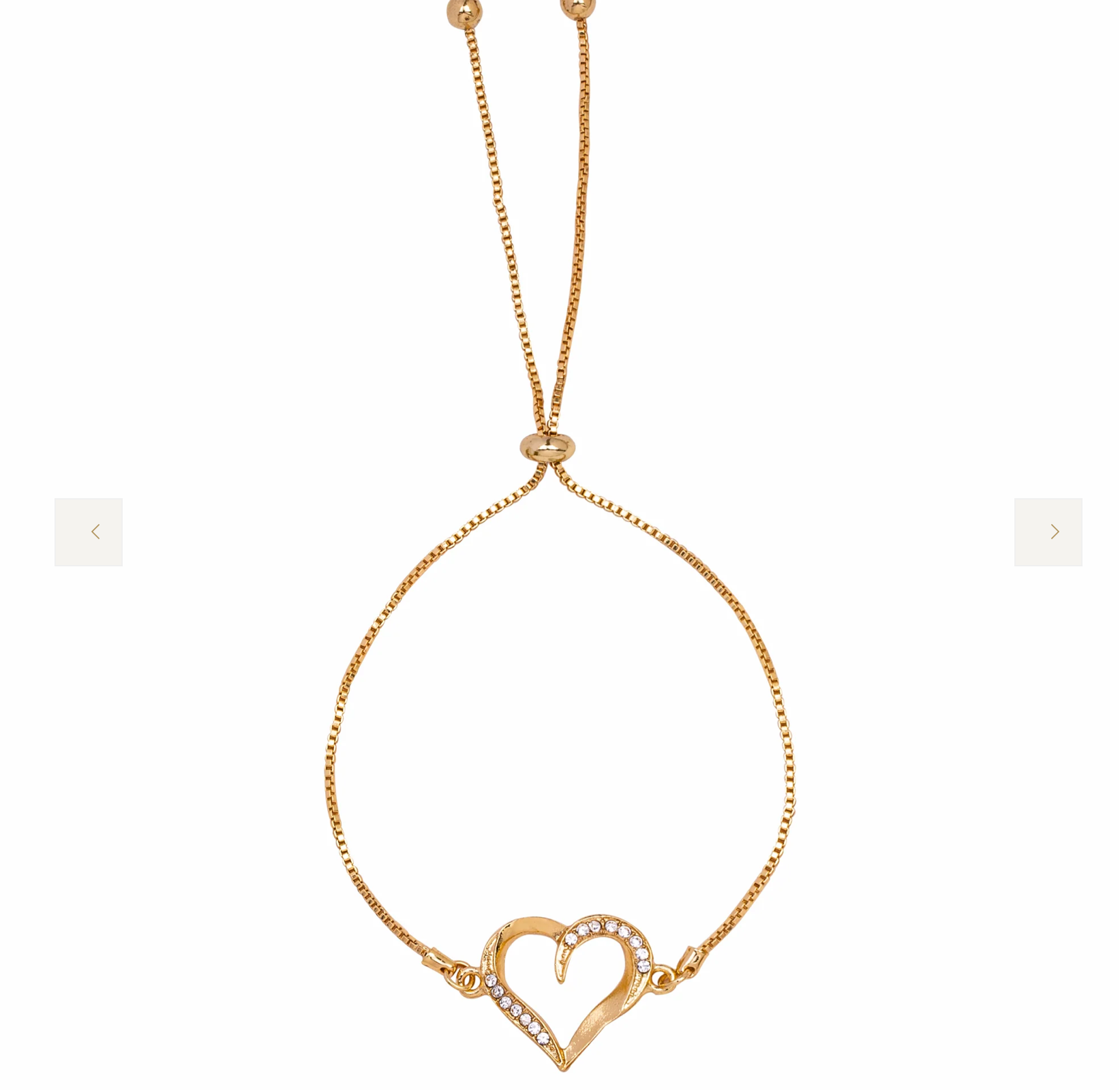Gold Coloured Heart Bracelet With CZ’s