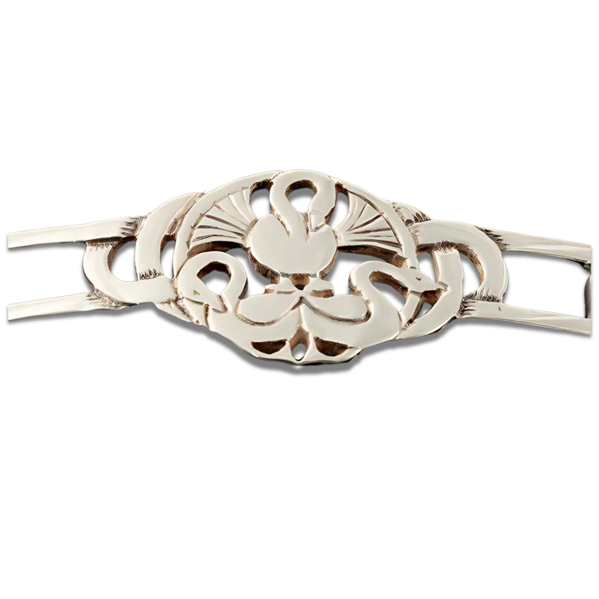 Silver Or Gold Three Nornes Heavyweight Bangle - BA777-s